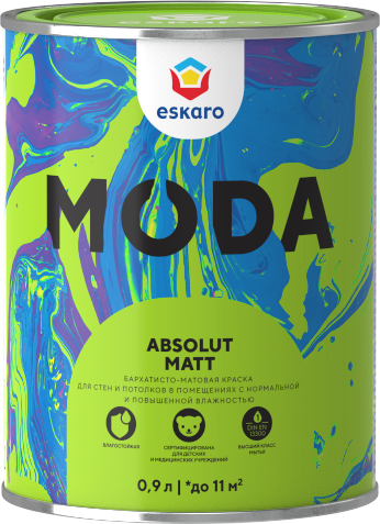 Краска для стен и потолков Eskaro Moda Absolut Matt бархатисто-матовая
