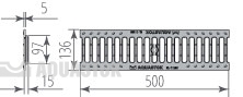 Решетка чугунная щелевая Norma DN100 B125