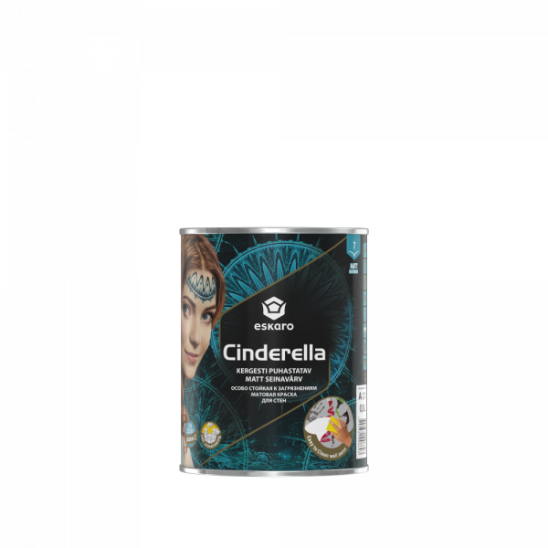 Краска для стен стойкая к загрязнениям Cinderella матовая