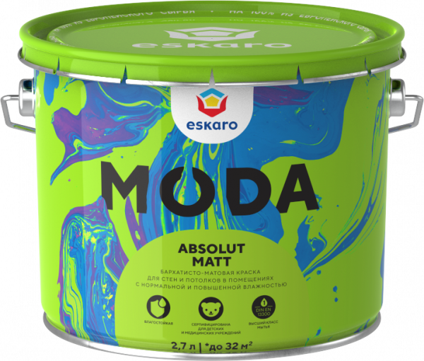 Краска для стен и потолков Eskaro Moda Absolut Matt бархатисто-матовая