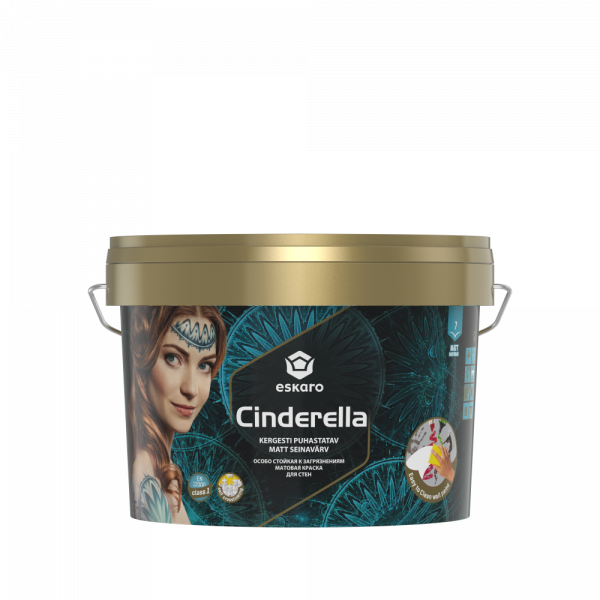 Краска для стен стойкая к загрязнениям Cinderella матовая